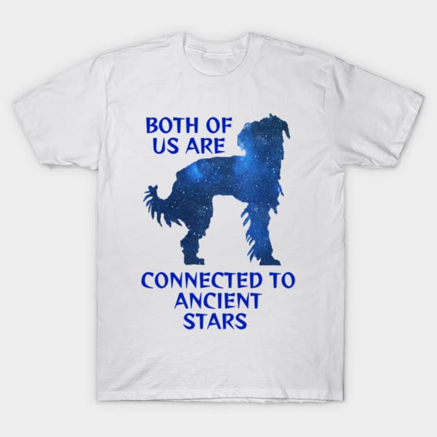 Midnight Blue Sapphire Milky Way Galaxy Chinese Crested Dog - Both Of Us Are Connected To Ancient Stars T-Shirt by Courage Today Designs